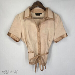 Vintage Debbie Shuchat Crochet Coquette Blouse Floral Ethereal Luxe Top Size 10